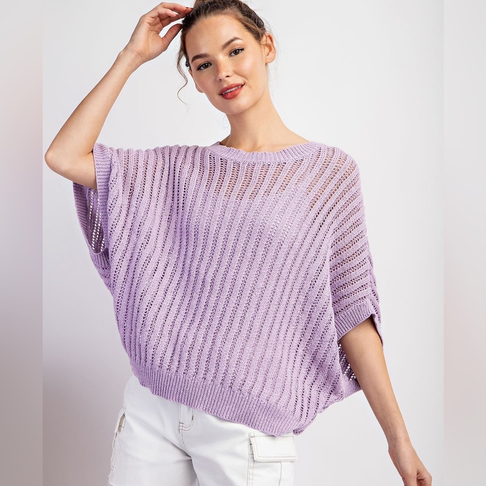 eesome Lavender Knit Blouse